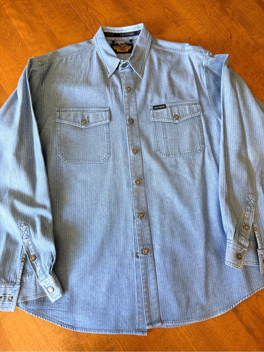 Harley Davidson Denim Long Sleeve Shirt, Great Condition, XXL